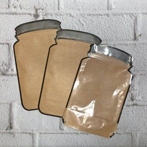 Set of 10 Kraft Zip Pouch "Mason Jar" Favor Bags - 5 1/8" x 3" x 8 1/8"